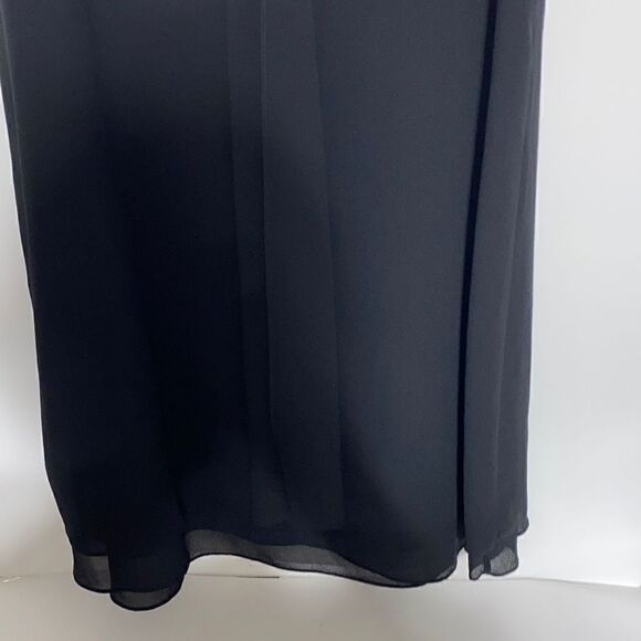 Amanda Womens Chiffon Midi Dress Sleeveless Scoop Neck Black Medium - Picture 5 of 9